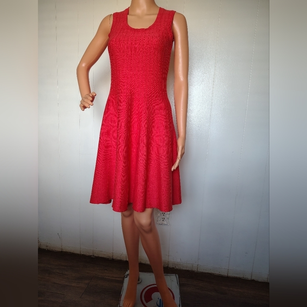 Nec + Zoe Red Sleeveless Dress Size PS